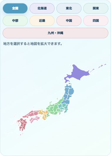 地域別世帯数・配布部数算出の入力・設定画面の使用例
